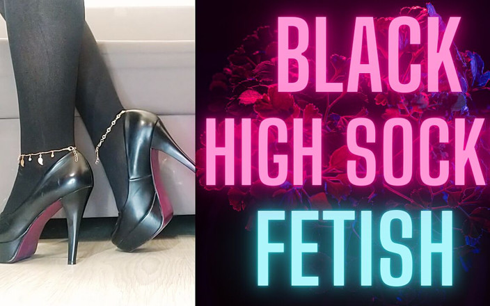Monika Nylon: 109 Black High Socks Fetish1