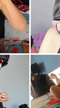 Femme amateur, pipe, concombre, chatte poilue, gros cul, gros tétons.