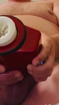 Watch Chub Stepdaddy Blow His Load with New Cock Sucking Machine
