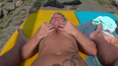 Mature Climax - 100% Mature Videos: Blonde mature with big boobs riding dick outdoors