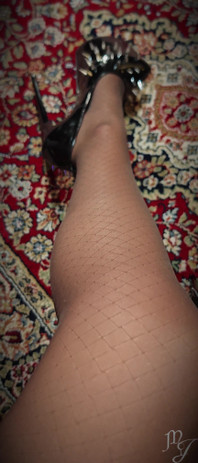 Spiked High Heels with Stockings