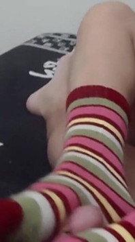 Amateur Girlfriend in Hot Sockjob POV