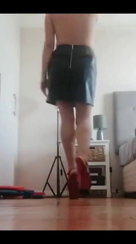 Topless Walking in Heels