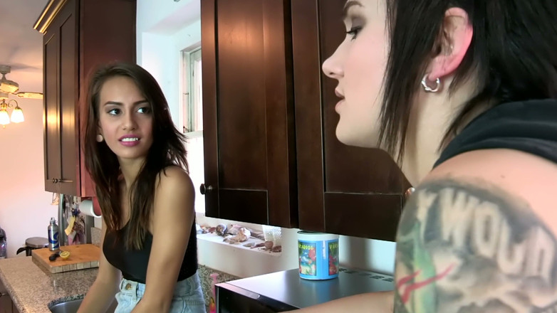 Lesbian Love Movies: From the Kitchen to the Pink Terrace: Tattooed Girl Strips...