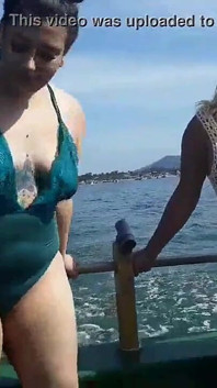 Exhibitionism on the Boat in Public with Paty Butt and Her Cousin Agatha Ludovino