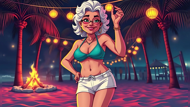 AI Porn: Kreslené Bikiny Zralé (nahé)