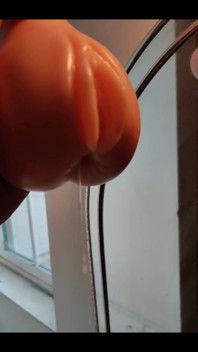 Squeezing My Cum Out of an Onahole After Using It
