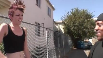 Black Monstercock Force: Mager punk chick vs Monster Cock