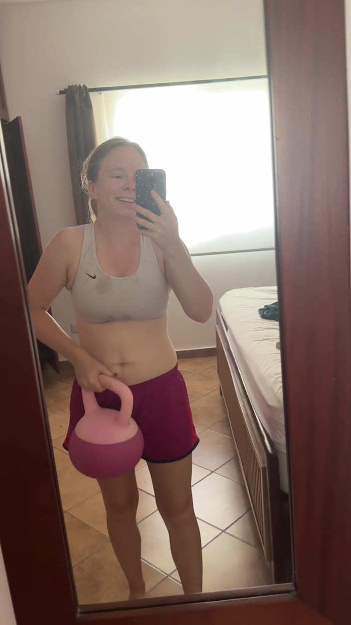 SweetLucy96: Hot and Sweaty Workout in the Bedroom