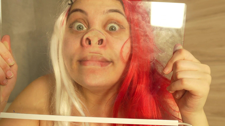 AmayaMori: Свиный нос челенж - развлечение со стеклом в видео от первого лица