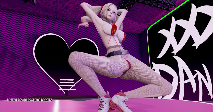 3D-Hentai Games: Harley Quinn sexy striptease 4K 60FPS
