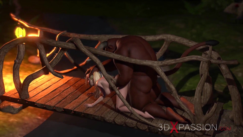3dxpassion: Minotaur fute tare zâne tinere frumoase în pădure magică misterioasă