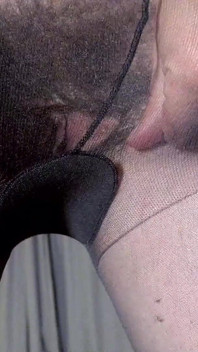 POV Dudukin Muka Basah Dan Pantat Berbulu Dengan Stoking (close-up)