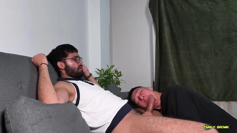 Jacobo Torres: Sexy Twink Jacobo Torres Sucking Hot Stepdaddy Camilo Brown's Big...