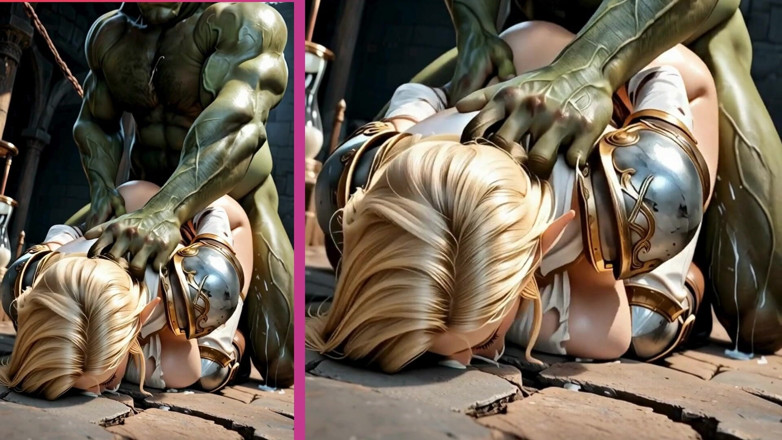 Waifu hentai narrated: Blonde Elf Babe Gets a Pounding From the Orc King's...