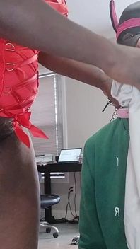 Ebony Goddess Getting Her Panties Clean by Submissive Slave