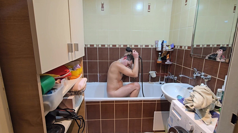 Fap_man93: Ateşli su terapisi - kıllı adamın işten sonra özel duş zamanı