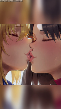 Artoria Pendragon and Rin Tohsaka Kiss - Fate