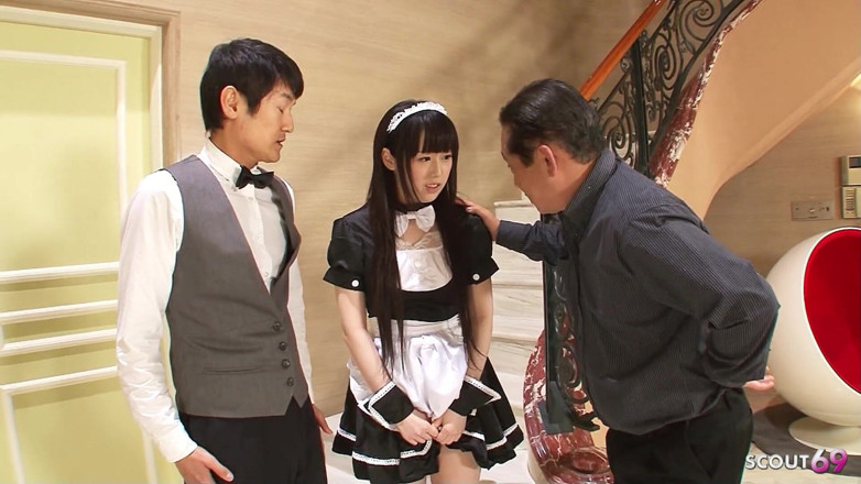 Asian porn collection: Skinny Japanese Cleaning Teen Machiko Masturbates Pussy and Gives Boss...