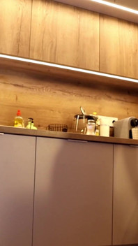 Hot Redhead College Girl Strips off Her Panties Under Her Tight Dress in the Kitchen