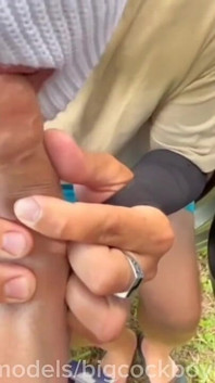 He Came Over and Fucked My Mouth and Ass, and His Big Cock Stretched My Holes in Public