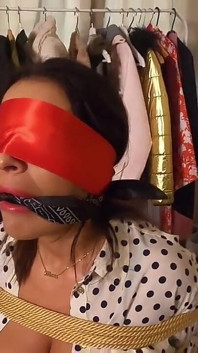 Latina Is Captured, Blindfolded, Tied Tight and Cleave Gagged, Then Tape Wrap Gagged and Put Into Hogtie! (smaller Size)