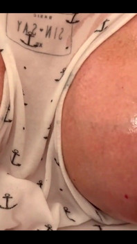 Oiled Big Tits under T-Shirt and get Orgasm putting All Vibrator in Pussy