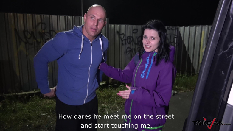 Take Van: Skinny tramp is shaking her small tits on a massive...