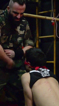 Bearded Master Enslaves Boy and Puts Him Through Extreme BDSM in a Dungeon. CBT, Spanking, Humiliation, Wax, and Piss.