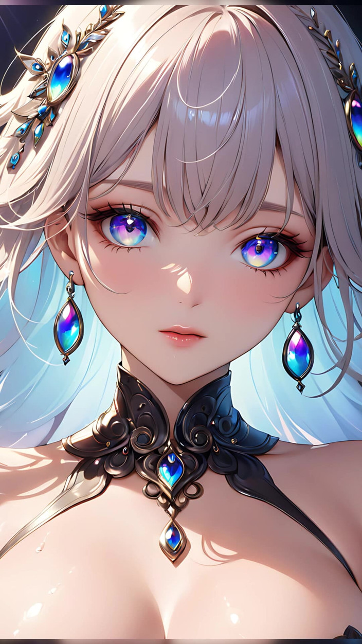 LustRender: Dream reflections: una bellissima giovane donna con gli occhi iridescenti