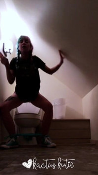 peeing in a Spooky Attic Bathroom