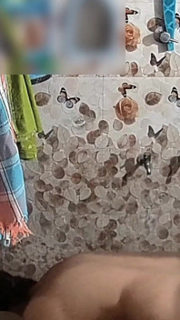 Indian Husband & Wife Bathing Together Naked in Bathroom