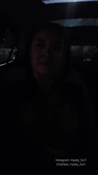 Showing Her Tits in the Car