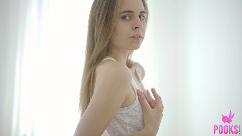 Pooksi: Teen with puffy nipples Scarlett B orgasms with her dildo!