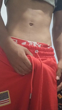 Young Man Showing the Volume of His Dick