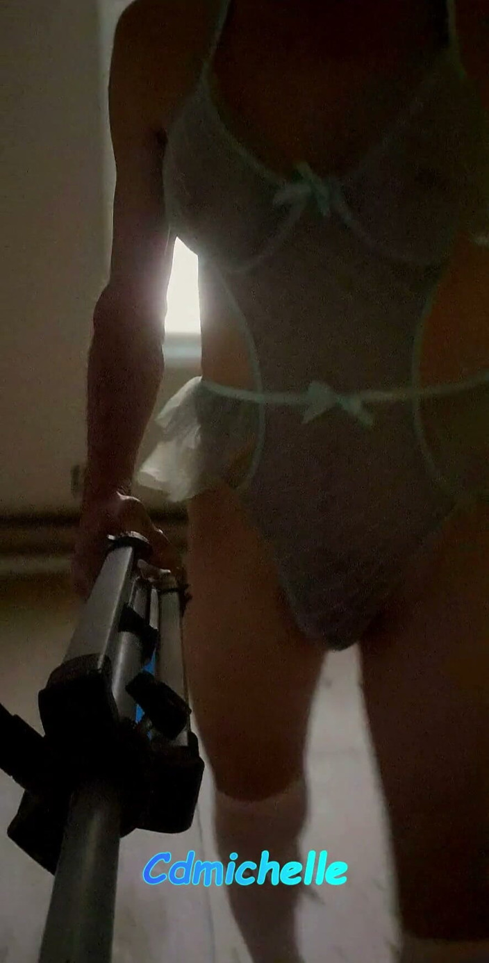 Cd Michelle lingerie: At Work Cdmichelle Wearing Sexy Blue Sissy Lingerie 1min18sec