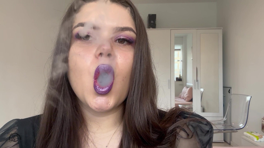 Purple Lipstick Purple Nails Smoking Babe (Your fantasy studio)