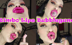 Princess18_: Obrovská lesklá růžová rtěnka rty, bublinová guma, vibrace rtů