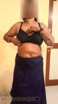 Desi Tamil Mature Wife Lux Black Saree Tease Shows Big Boobs Ass & Hairy Pussy! Indianhotwifex