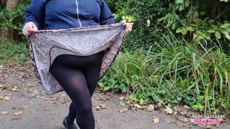 BBW_Wife: Tits Out in the Woods - Flashing My Big Heavy Stepmommy...