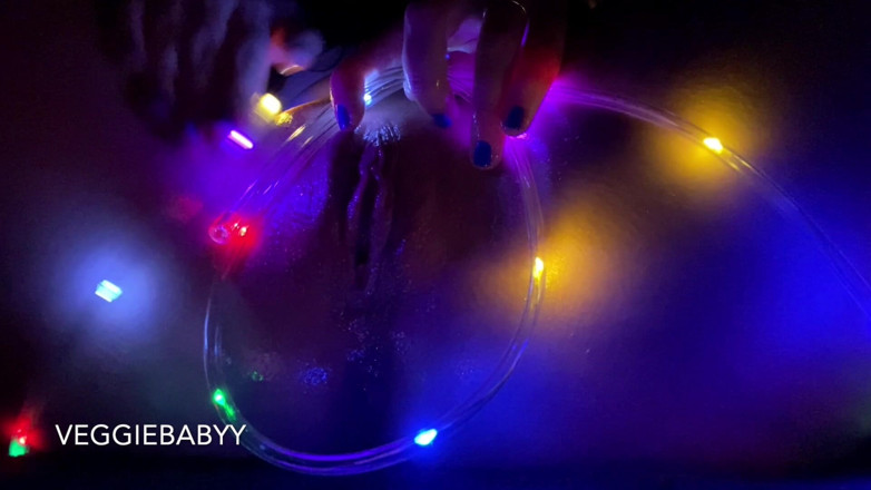 Veggiebabyy: Artsy, Oily, String Light Pussy Rubbing