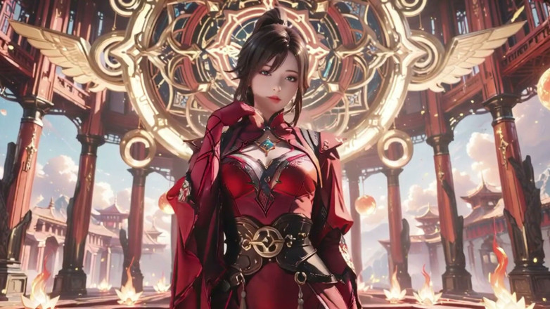 Seraphina Vale: Red Armor Queen in the Floating City! Epic Fantasy Tease.
