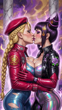 Sexy Cammy and Juri Kiss (ai)
