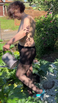 Mature Wife Gardening Outside in Pantyhose Gets Fucked by Her Horny Husband