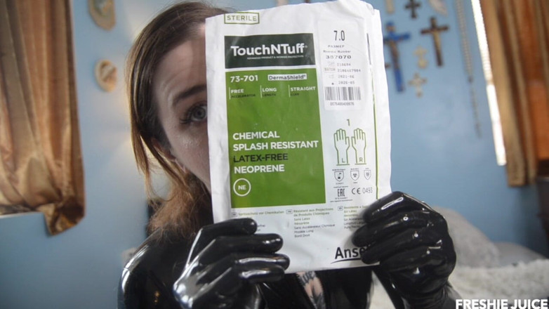 Freshie juice: Latex and Surgical Gloves Tease and JOI