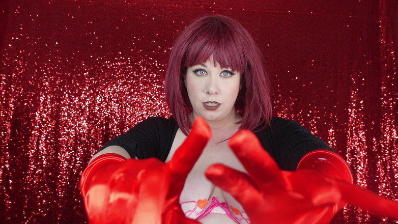 Deanna deadly: POV kitzelt zum valentinstag bis zum orgasmus in roten Satinhandschuhen...