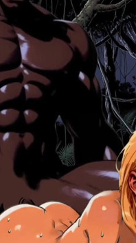 Sexy White Wife Tastes a Big Black Cock in Front of Her Cuckold Husband. Cartoon Comic Story