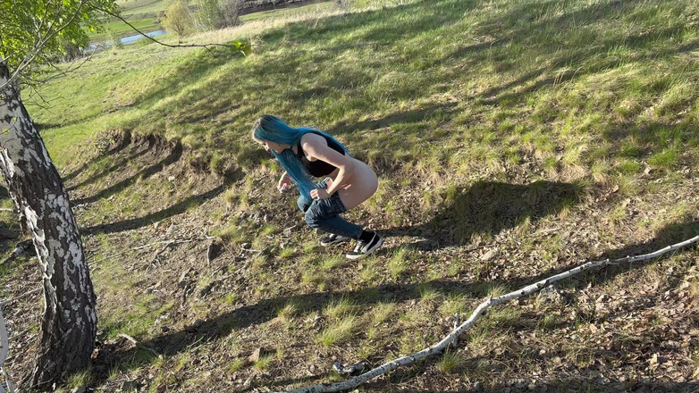 LapkaLu: Sex in the Woods with Busty Classmate. Young Russian Student...