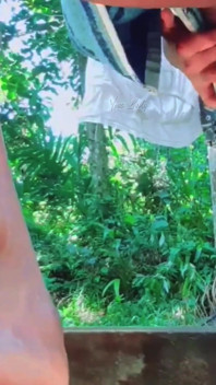 The Naughty Beauty Teen Girl Flinging Herself Outside Naked Pissing and Bathing