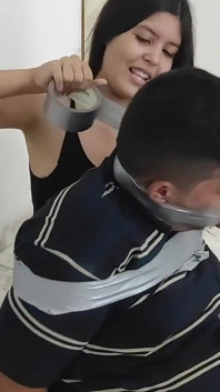 Complaining Boy Bound and Gagged by His Lazy-ass Girlfriend!